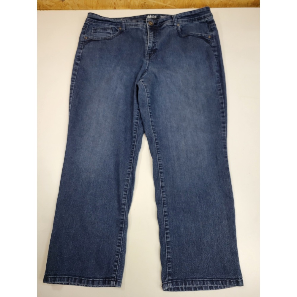 Style & Co Womens 18W Straight Leg Jeans Blue Stretch Denim Plus Size